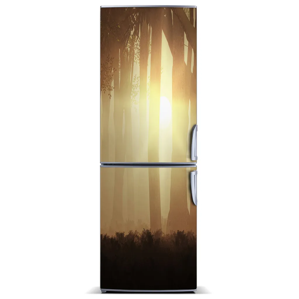 Tulup Kühlschrankdekoration - Magnetmatte - 70 cm x 190 cm - Magnet auf dem Kühlschrank - Nebel Im Wald